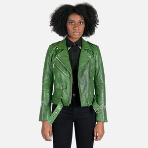Commando Leather Jacket  - Cactus Green